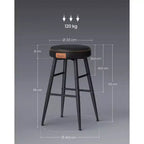 VASAGLE Collection EKHO - Lot de 2 tabourets de bar, tabourets de cuisine, tabourets de petit-déjeuner, cuir synthétique avec coutures, hauteur 63 cm
