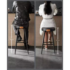 VASAGLE Collection EKHO - Lot de 2 tabourets de bar, tabourets de cuisine, tabourets de petit-déjeuner, cuir synthétique avec coutures, hauteur 63 cm
