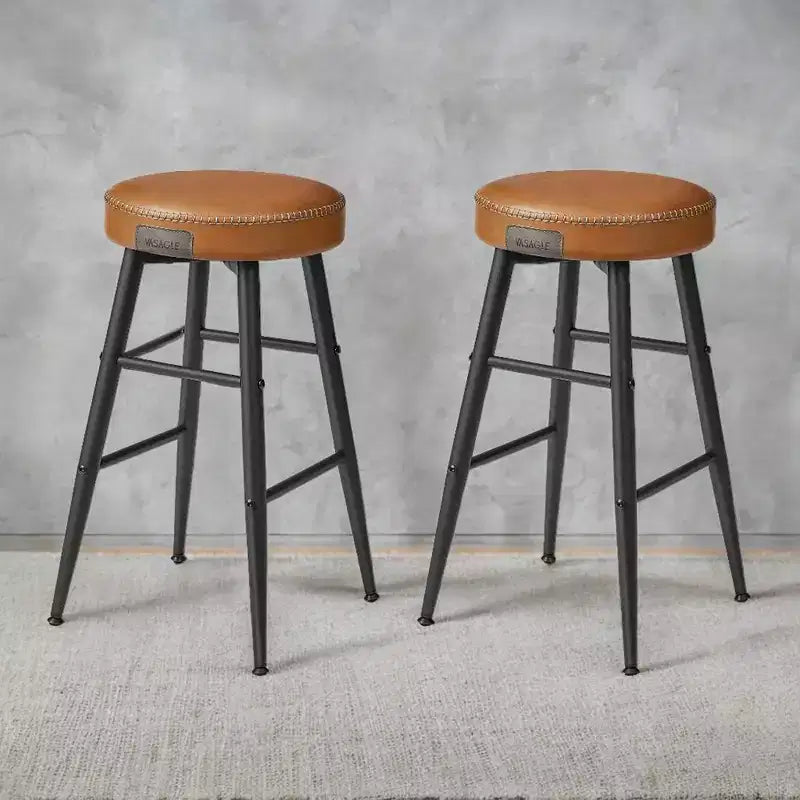 VASAGLE Collection EKHO - Lot de 2 tabourets de bar, tabourets de cuisine, tabourets de petit-déjeuner, cuir synthétique avec coutures, hauteur 63 cm