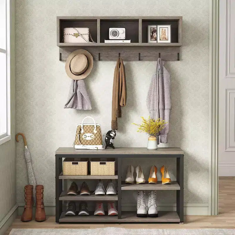 Ensemble de porte-manteau et étagère à chaussures Tribesigns