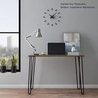 Bureau à domicile somptueux avec pieds épingle – Décoration d'intérieur de style industriel moderne – Aspect grain de bois et accents en acier