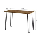 Bureau à domicile somptueux avec pieds épingle – Décoration d'intérieur de style industriel moderne – Aspect grain de bois et accents en acier