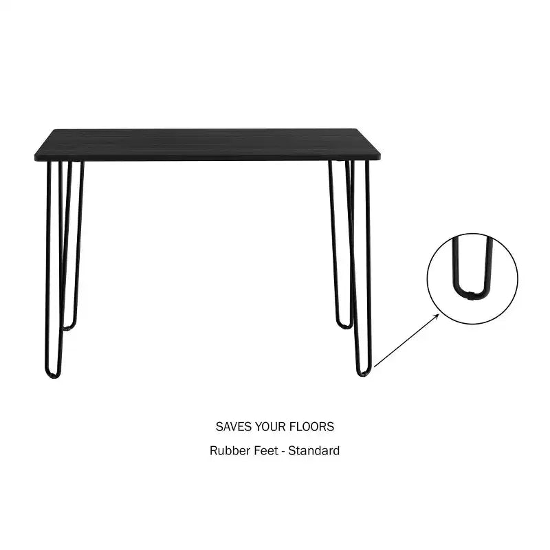 Bureau à domicile somptueux avec pieds épingle – Décoration d'intérieur de style industriel moderne – Aspect grain de bois et accents en acier