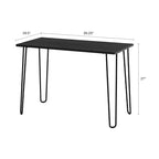 Bureau à domicile somptueux avec pieds épingle – Décoration d'intérieur de style industriel moderne – Aspect grain de bois et accents en acier