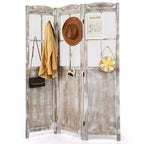 Costway 6FT Retro 3-Panel Room Divider Folding Privacy Screen Freestanding Wall Divider