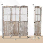 Costway Paravent rétro 3 panneaux pliable 183 cm Séparateur de pièce autoportant