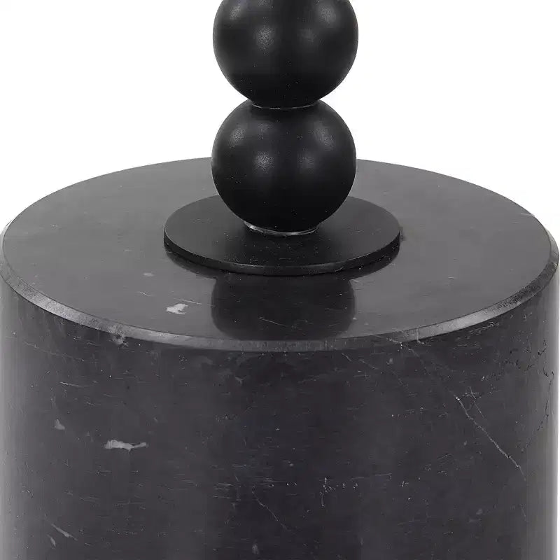 Table d'appoint ronde Uttermost Bead 10 en marbre noir