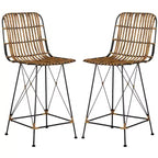 Minerva Wicker Counter Stool (Set Of 2) - WIK6509 - Safavieh