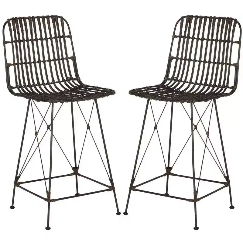 Minerva Tabouret de comptoir en osier (Lot de 2) - WIK6509 - Safavieh