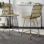 Minerva Tabouret de comptoir en osier (Lot de 2) - WIK6509 - Safavieh