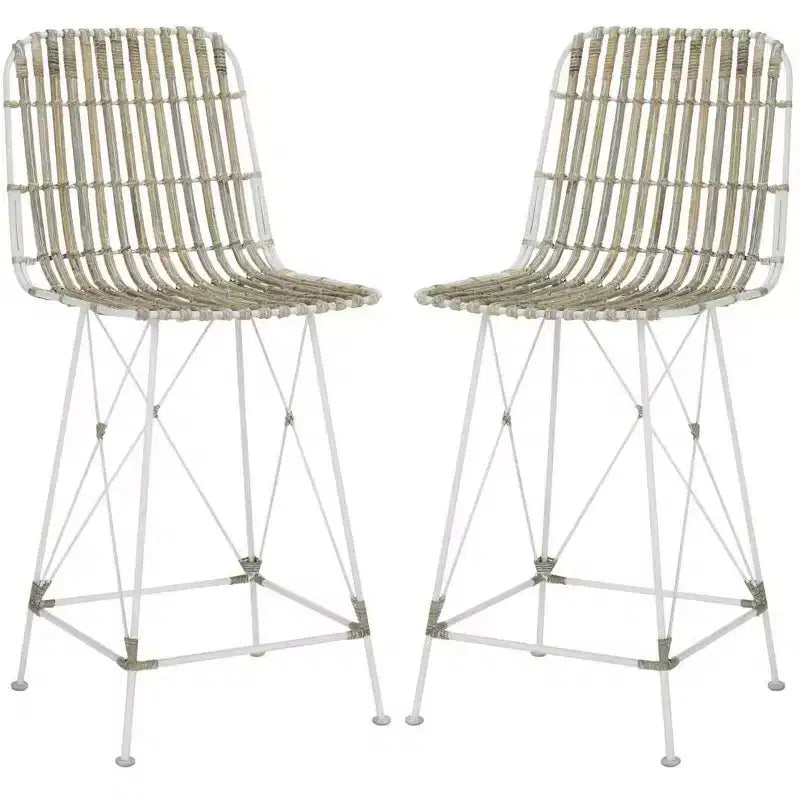 Minerva Tabouret de comptoir en osier (Lot de 2) - WIK6509 - Safavieh