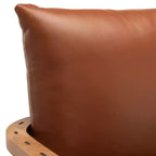 Fauteuil en cuir caramel Midcentury - SFV4515A - Marron - Safavieh Couture