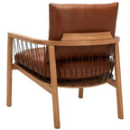 Fauteuil en cuir caramel Midcentury - SFV4515A - Marron - Safavieh Couture
