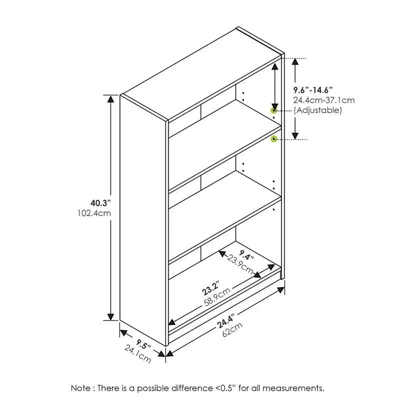 Étagère de rangement multifonctionnelle Furinno à 3 niveaux, bibliothèque ouverte moderne polyvalente avec étagères réglables, bleu clair
