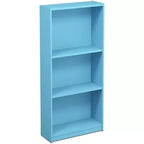 Étagère de rangement multifonctionnelle Furinno à 3 niveaux, bibliothèque ouverte moderne polyvalente avec étagères réglables, bleu clair