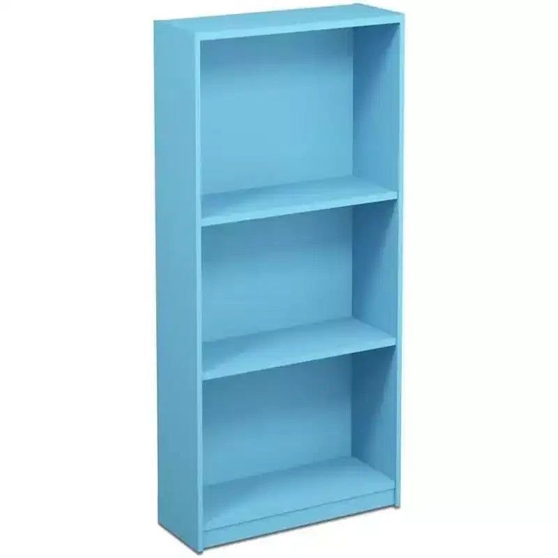 Étagère de rangement multifonctionnelle Furinno à 3 niveaux, bibliothèque ouverte moderne polyvalente avec étagères réglables, bleu clair