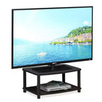 Meuble TV surélevé industriel Furinno sans outils avec 2 étagères de rangement ouvertes pour téléviseurs jusqu'à 25 pouces Noyer foncé