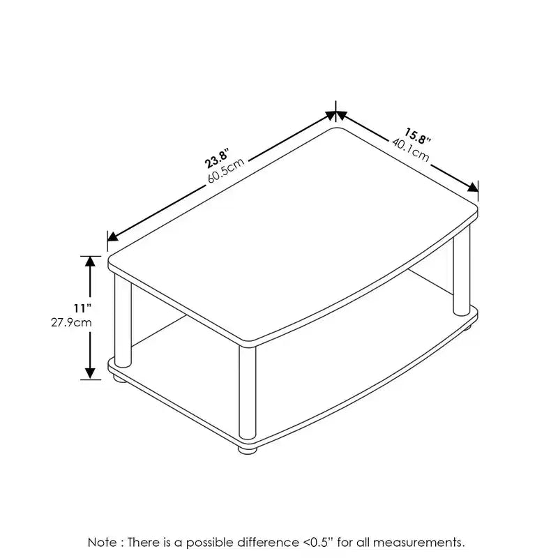 Meuble TV surélevé industriel Furinno sans outils avec 2 étagères de rangement ouvertes pour téléviseurs jusqu'à 25 pouces Noyer foncé