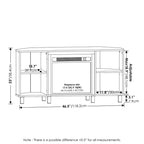 Furinno Meuble TV d'angle pour cheminée avec 4 compartiments de rangement ouverts pour TV jusqu'à 5 pouces, couleur Americano