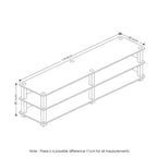 Meuble TV moderne à 3 niveaux Furinno, console, centre de divertissement média avec étagère de rangement ouverte, cerise foncée/noir