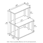 Furinno Étagère de Cuisine 3 Niveaux Type Échelle, Meuble de Rangement, Support Micro-Ondes, Étagères Ouvertes pour Cuisine, Salon et Rangement Domestique, Chêne Français Gris/Noir