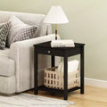 Furinno Mid-Century Sofa Side End Table W/Drawer & Open Storage Shelf,Americano
