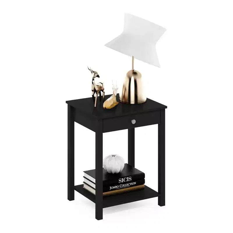 Furinno Table d'appoint canapé d'appoint mi-siècle avec tiroir et étagère de rangement ouverte, Americano