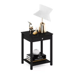 Furinno Table d'appoint canapé d'appoint mi-siècle avec tiroir et étagère de rangement ouverte, Americano