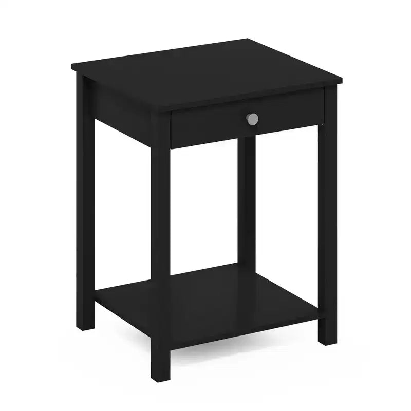 Furinno Table d'appoint canapé d'appoint mi-siècle avec tiroir et étagère de rangement ouverte, Americano