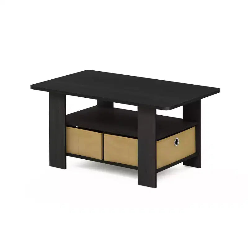 Furinno Table Basse Moderne avec Tiroir de Rangement, Table d'Appoint pour Salon et Cuisine, Espresso/Marron