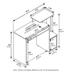 Furinno Bureau informatique polyvalent avec tiroir et tablette coulissante pour clavier, pin ambre/noir