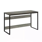 Furinno Modern 52'' Bureau d'ordinateur large Cadre métallique Table d'écriture pour l'étude et l'ordinateur portable Poste de travail de bureau à domicile, Chêne français gris