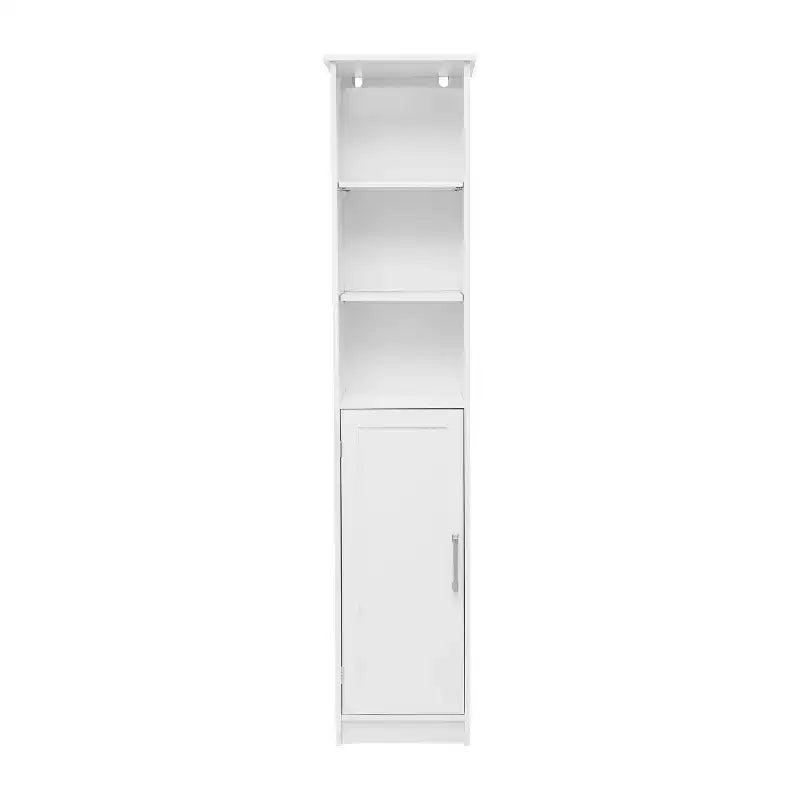 Meuble de rangement haut de salle de bain Flash Furniture Vega avec porte, étagère intérieure réglable et étagères supérieures ouvertes