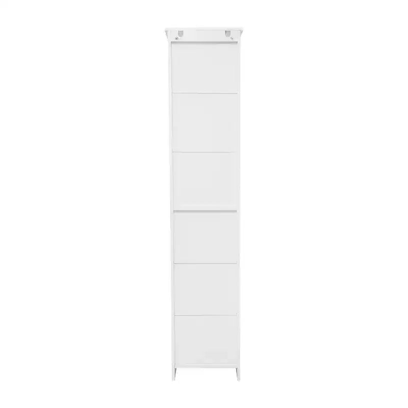 Meuble de rangement haut de salle de bain Flash Furniture Vega avec porte, étagère intérieure réglable et étagères supérieures ouvertes