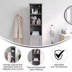 Meuble de rangement haut de salle de bain Flash Furniture Vega avec porte, étagère intérieure réglable et étagères supérieures ouvertes