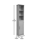 Meuble de rangement haut de salle de bain Flash Furniture Vega avec porte, étagère intérieure réglable et étagères supérieures ouvertes
