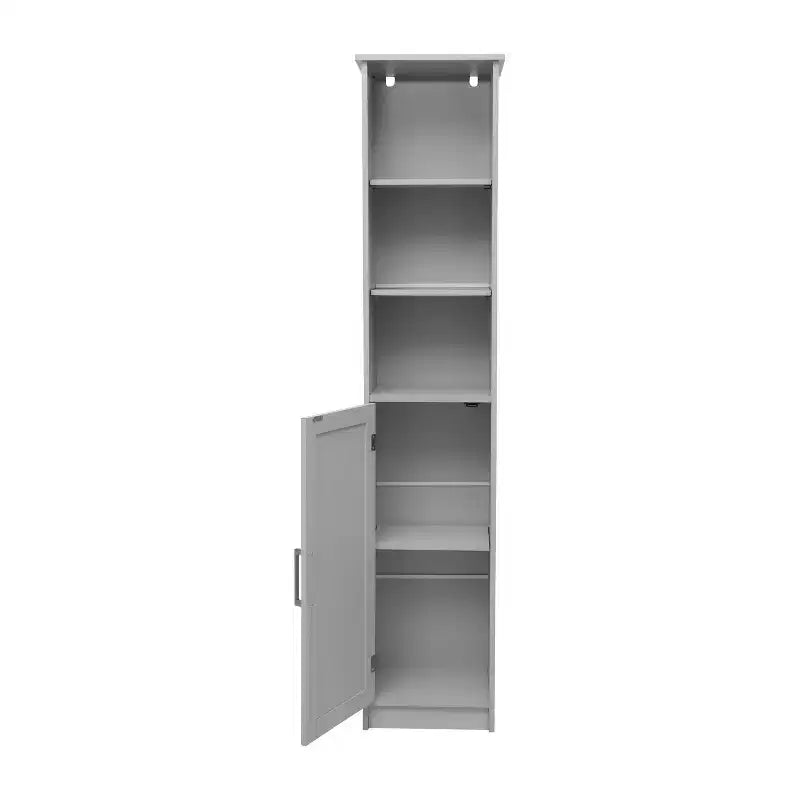 Meuble de rangement haut de salle de bain Flash Furniture Vega avec porte, étagère intérieure réglable et étagères supérieures ouvertes