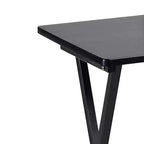 PJ Wood Ensemble de 6 tables pliantes polyvalentes en bois massif noir pour plateau-repas, snack ou bureau