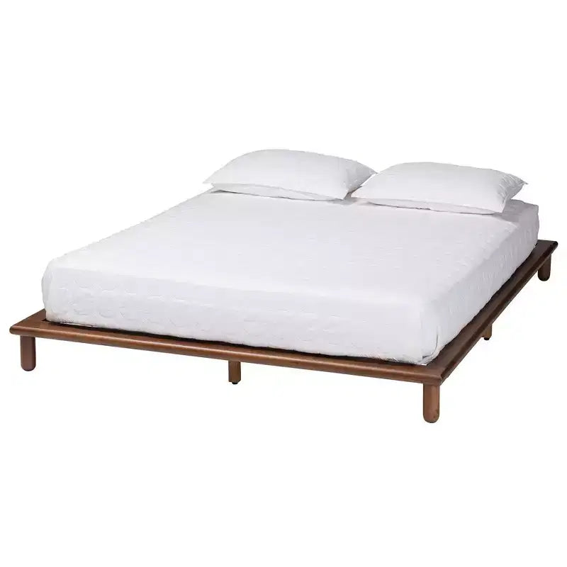 Baxton Studio Alivia Wood Bed Frame Walnut Brown