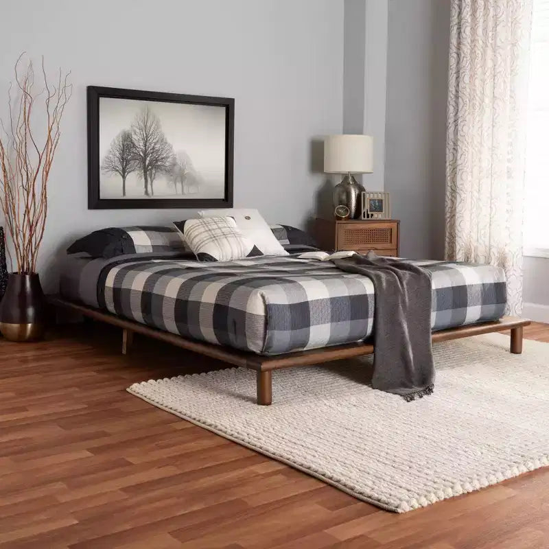 Baxton Studio Alivia Cadre de lit en bois Noyer brun