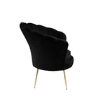 Fauteuil d'appoint barillet HOMLUX Angelina en velours à dossier festonné avec pieds en métal