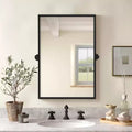 Dovelina Modern Metal Wall Mirror Rectangular Pivot Bathroom Vanity Mirror