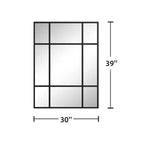 Miroir mural décoratif Dovelina rectangulaire en métal, grand miroir à suspendre