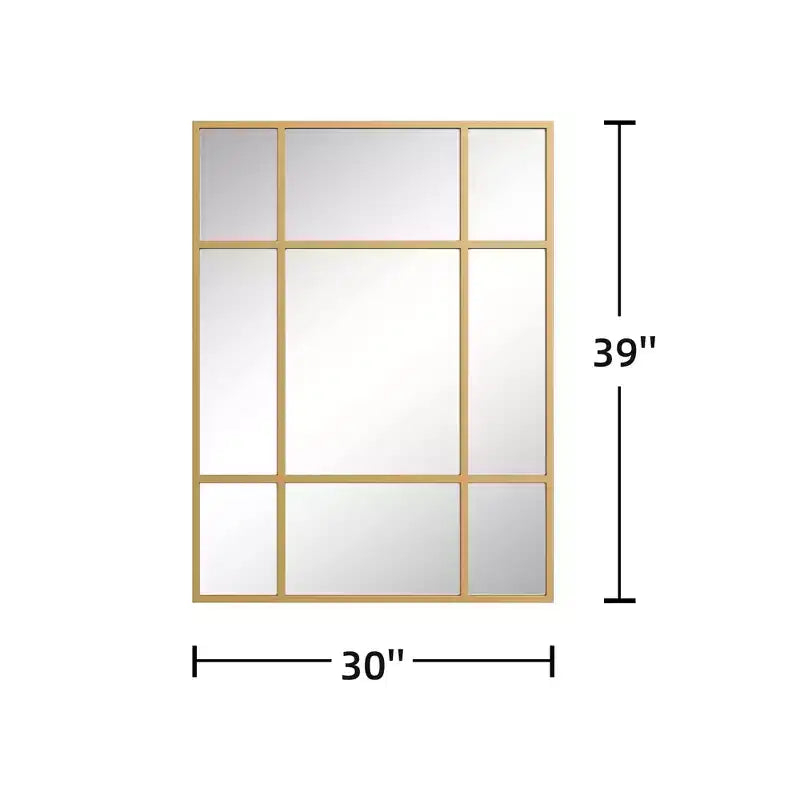 Miroir mural décoratif Dovelina rectangulaire en métal, grand miroir à suspendre