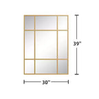 Miroir mural décoratif Dovelina rectangulaire en métal, grand miroir à suspendre