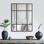 Miroir mural décoratif Dovelina rectangulaire en métal, grand miroir à suspendre