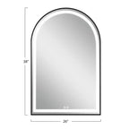 Miroir de salle de bain LED Dovelina avec cadre en métal et fonction anti-buée, en forme d'arche