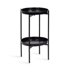 Kate and Laurel Celia Round 2-Tier Metal Foldable Tray Table