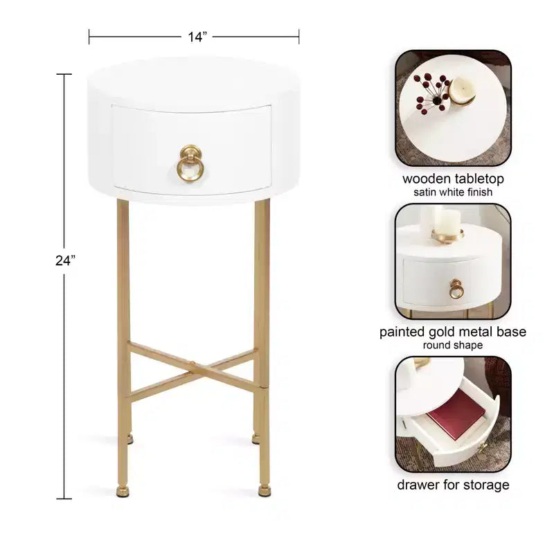 Table d'appoint ronde Glam Decklyn Kate and Laurel