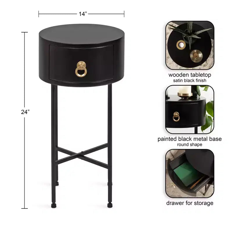 Table d'appoint ronde Glam Decklyn Kate and Laurel